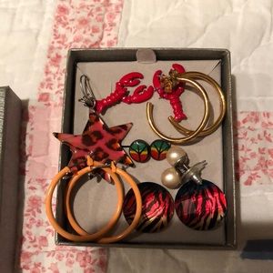 Assorted earrings for pierced ears, contains all 7 pairs pictured.